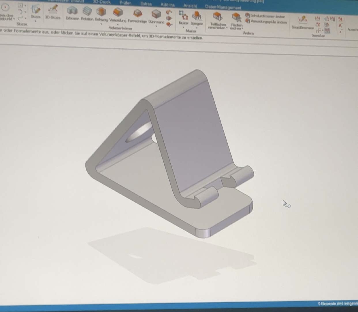 CAD-Modell Handyständer in Solid Edge